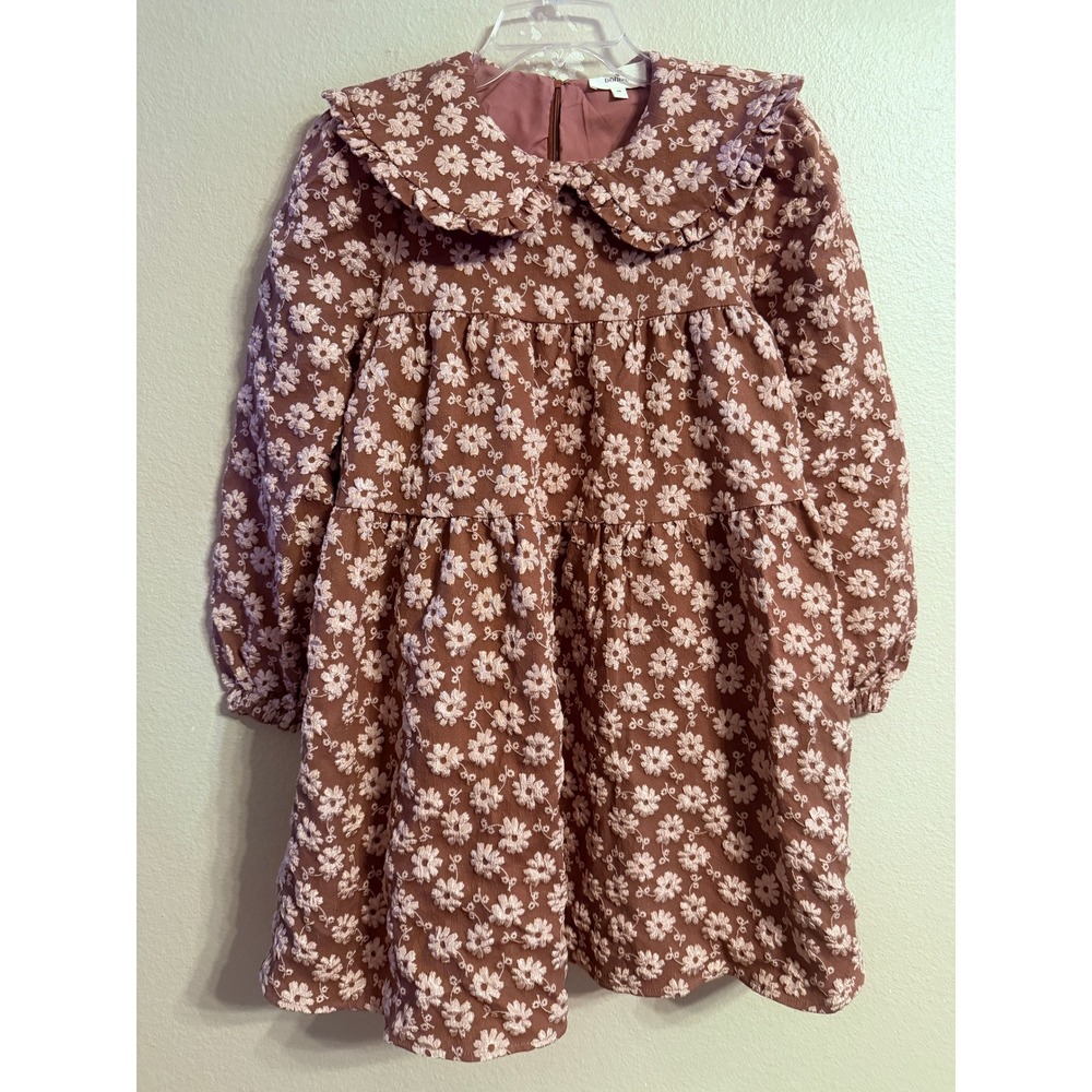 Bohme Womens Floral Jacquard Babydoll Mini Dress Brown Pink XS SD7454E-02BH